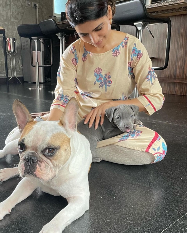 Samantha Akkineni with her dogs